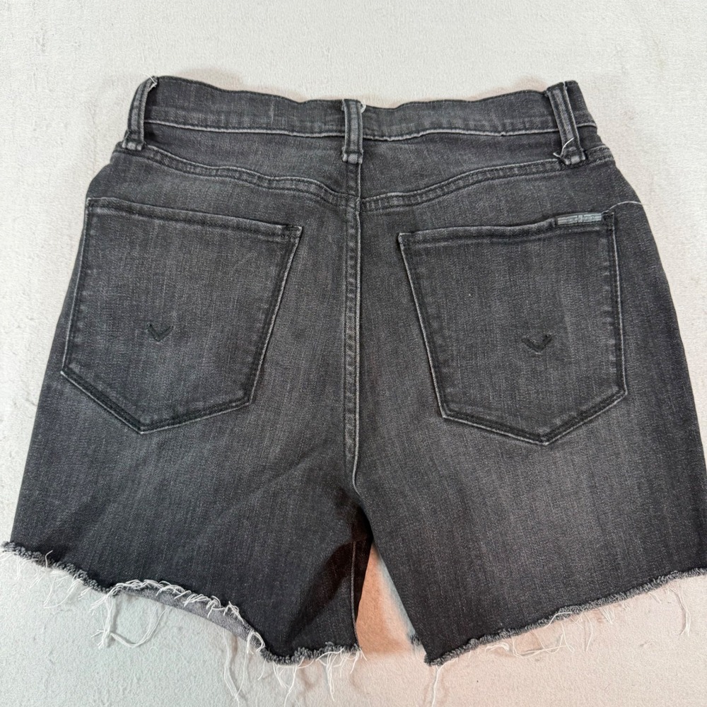 Hudson Noa High Rise Cutoff Shorts Womens 26 Black Wash Frayed Hem Denim - Picture 3 of 11